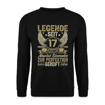 Legendärer 17. Geburtstag Retro Style - Unisex Pullover - Schwarz - Vorne - Alina (178cm) & Michal (187cm)