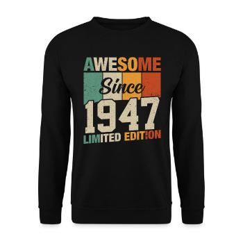 Millésime 1947 - Une année légendaire ! Rétro - Sweat-shirt Unisexe - noir - Devant - Alina (178cm) & Michal (187cm)