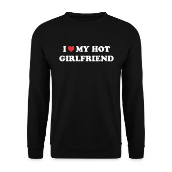 Love my hot girlfriend - Unisex Sweatshirt - black - Front - Alina (178cm) & Michal (187cm)