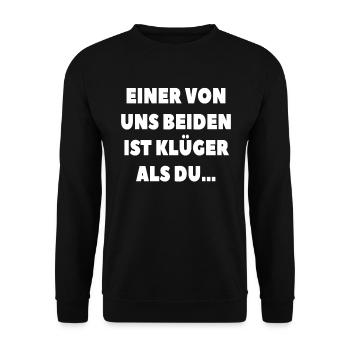 Kluge Sprüche Duo - Unisex Pullover - Schwarz - Vorne - Alina (178cm) & Michal (187cm)