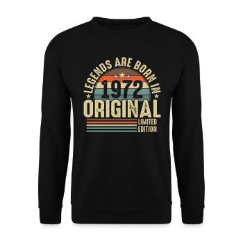 Les légendes naissent en 1972 - Sweat-shirt Unisexe - noir - Devant - Alina (178cm) & Michal (187cm)