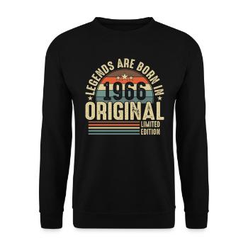 Les légendes sont nées en 1966 - Sweat-shirt Unisexe - noir - Devant - Alina (178cm) & Michal (187cm)