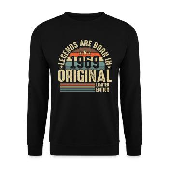 Legenden werden 1969 geboren - Unisex Pullover - Schwarz - Vorne - Alina (178cm) & Michal (187cm)