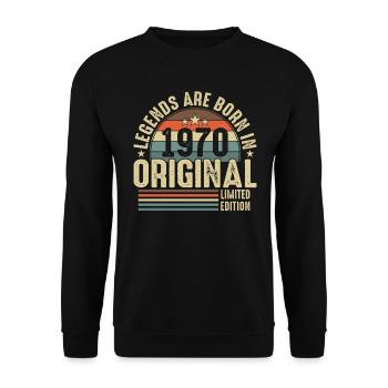 Les légendes sont nées en 1970 - Sweat-shirt Unisexe - noir - Devant - Alina (178cm) & Michal (187cm)