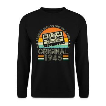 Legendary 79th birthday 1945 - Unisex Sweatshirt - black - Front - Alina (178cm) & Michal (187cm)