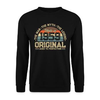 Elegant Vintage Birthday Surprise 1959 - Unisex Sweatshirt - black - Front - Alina (178cm) & Michal (187cm)