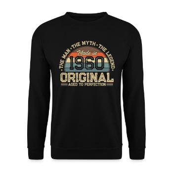 Vintage Anniversaire 1960 - Intemporel Légendaire - Sweat-shirt Unisexe - noir - Devant - Alina (178cm) & Michal (187cm)