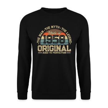 Legendary 66th birthday 1958 - Unisex Sweatshirt - black - Front - Alina (178cm) & Michal (187cm)