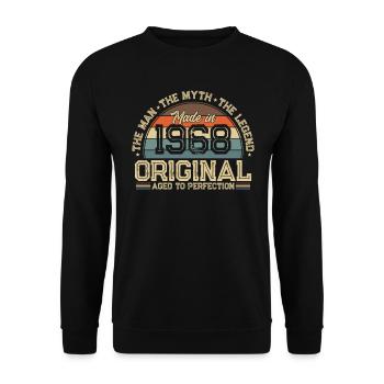 Vintage 1968 cadeau d’anniversaire Style rétro - Sweat-shirt Unisexe - noir - Devant - Alina (178cm) & Michal (187cm)