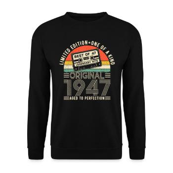 Légendaire 77e anniversaire 1947 - Sweat-shirt Unisexe - noir - Devant - Alina (178cm) & Michal (187cm)