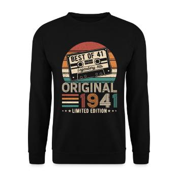Vintage Birthday Joy 1941 - Unisex Sweatshirt - black - Front - Alina (178cm) & Michal (187cm)