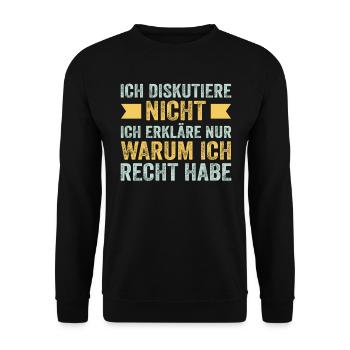 Rechthaber Erklärung - Unisex Pullover - Schwarz - Vorne - Alina (178cm) & Michal (187cm)