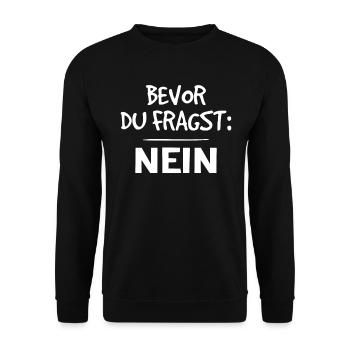 Frage Nicht, Nur Trage! - Unisex Pullover - Schwarz - Vorne - Alina (178cm) & Michal (187cm)
