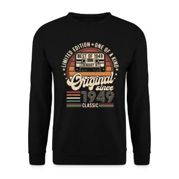 Millésime 1949 Anniversaire - Sweat-shirt Unisexe - noir - Devant - Alina (178cm) & Michal (187cm)