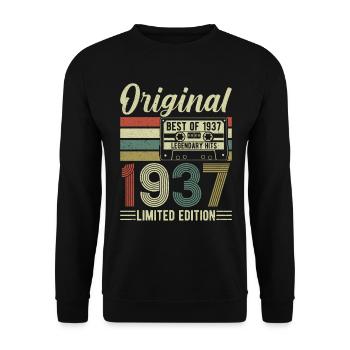 Legendary 87 Birthday 1937 - Unisex Sweatshirt - black - Front - Alina (178cm) & Michal (187cm)