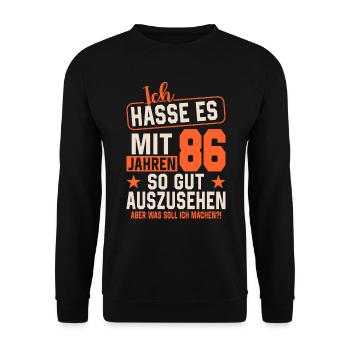 Legendärer 86. Geburtstag - Unisex Pullover - Schwarz - Vorne - Alina (178cm) & Michal (187cm)