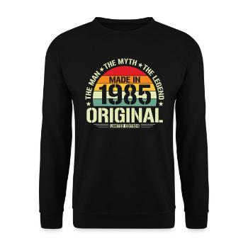 Chemise d'anniversaire légendaire vintage 1985 - Sweat-shirt Unisexe - noir - Devant - Alina (178cm) & Michal (187cm)