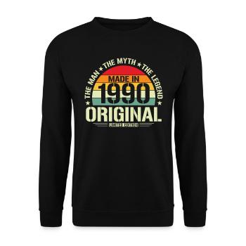 Style rétro d’anniversaire vintage des années 1990 - Sweat-shirt Unisexe - noir - Devant - Alina (178cm) & Michal (187cm)