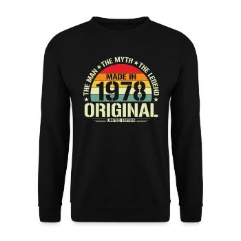 Millésime 1978 - Anniversaire rétro légendaire - Sweat-shirt Unisexe - noir - Devant - Alina (178cm) & Michal (187cm)