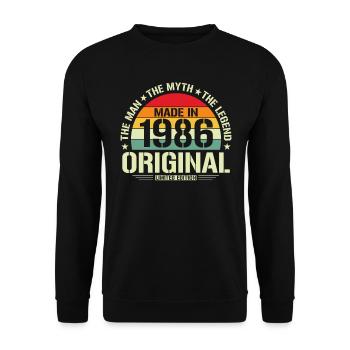Vintage 1986 Birthday Retro Style - Unisex Sweatshirt - black - Front - Alina (178cm) & Michal (187cm)