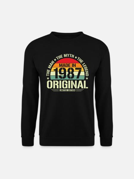 Legendärer 37. Geburtstag Retro Style 1987 - Unisex Pullover - Schwarz