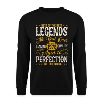 Vintage 1978 Birthday Gift - Unisex Sweatshirt - black - Front - Alina (178cm) & Michal (187cm)