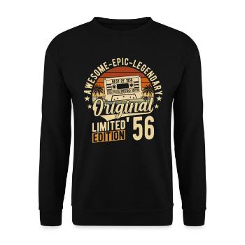 1956 Vintage Birthday - Unisex Sweatshirt - black - Front - Alina (178cm) & Michal (187cm)