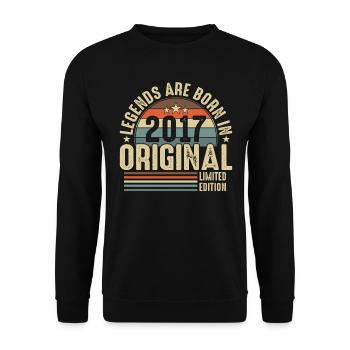 Année légendaire du 7ème anniversaire 2017 - Sweat-shirt Unisexe - noir - Devant - Alina (178cm) & Michal (187cm)