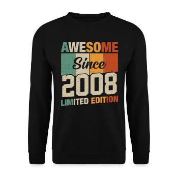 Legendary year of birth 2008 - Unisex Sweatshirt - black - Front - Alina (178cm) & Michal (187cm)