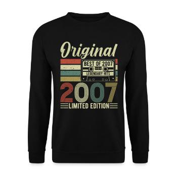 Legendary 17th Birthday 2007 Retro Style - Unisex Pullover - Schwarz - Vorne - Alina (178cm) & Michal (187cm)