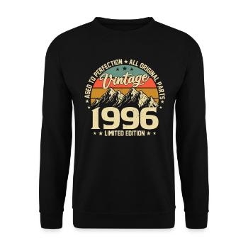 Legendär 1996 Geboren - Unisex Pullover - Schwarz - Vorne - Alina (178cm) & Michal (187cm)
