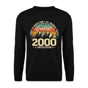 Vintage 2000 - Birthday Vintage Style - Unisex Sweatshirt - black - Front - Alina (178cm) & Michal (187cm)