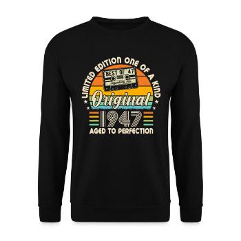 Fier 77e anniversaire 1947 - Sweat-shirt Unisexe - noir - Devant - Alina (178cm) & Michal (187cm)