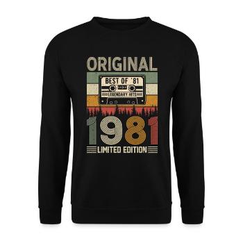 Millésime 1981 Anniversaire - Sweat-shirt Unisexe - noir - Devant - Alina (178cm) & Michal (187cm)