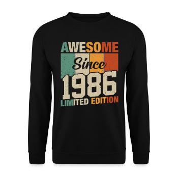 Millésime 1986 anniversaire anniversaire - Sweat-shirt Unisexe - noir - Devant - Alina (178cm) & Michal (187cm)