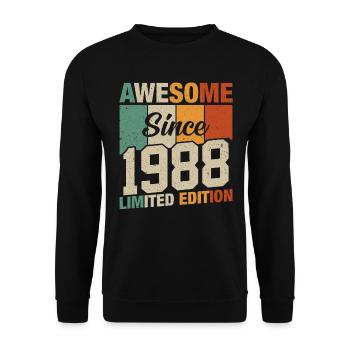 Retro Birthday 1988 - Unisex Sweatshirt - black - Front - Alina (178cm) & Michal (187cm)