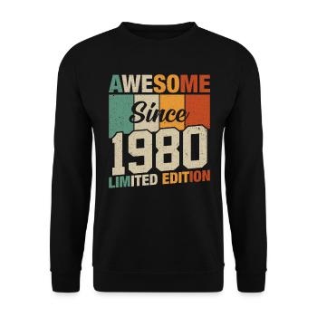 Année de naissance légendaire 1980 - Sweat-shirt Unisexe - noir - Devant - Alina (178cm) & Michal (187cm)
