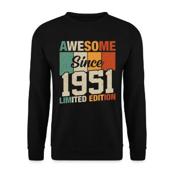 Vintage Birthday Legend 1951 - Unisex Sweatshirt - black - Front - Alina (178cm) & Michal (187cm)