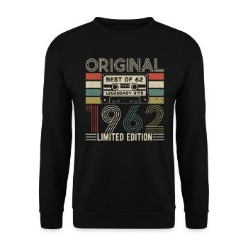 1962 Vintage Birthday Legends - Unisex Sweatshirt - black - Front - Alina (178cm) & Michal (187cm)