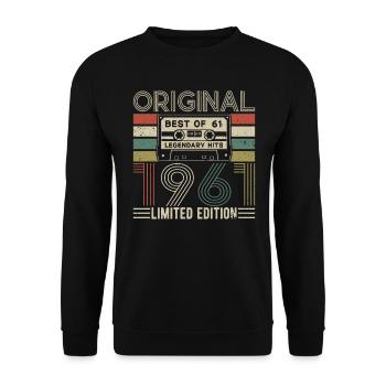 Legendary year of birth 1961 - Unisex Sweatshirt - black - Front - Alina (178cm) & Michal (187cm)