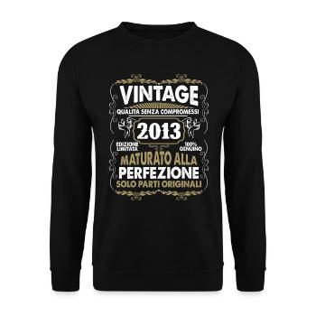2013 vintage aged to perfection - Unisex Sweatshirt - black - Front - Alina (178cm) & Michal (187cm)