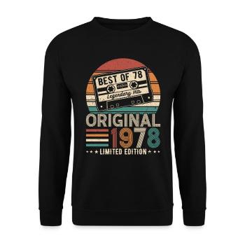 Jahrgang 1978 Geburtstag 1978 Jahrgang 1978 - Unisex Pullover - Schwarz - Vorne - Alina (178cm) & Michal (187cm)