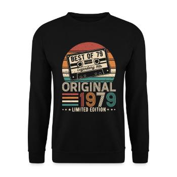 Jahrgang 1979 Geburtstag 1979 Jahrgang 1979 - Unisex Pullover - Schwarz - Vorne - Alina (178cm) & Michal (187cm)