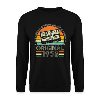 Original 1958 Vintage Vintage Retro Birthday - Sweat-shirt Unisexe - noir - Devant - Alina (178cm) & Michal (187cm)