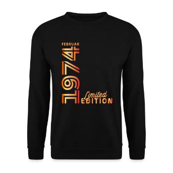 50th birthday 50 years February 1974 - Unisex Sweatshirt - black - Front - Alina (178cm) & Michal (187cm)