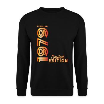 45th Birthday Limited Edition - February '79 - Unisex Sweatshirt - black - Front - Alina (178cm) & Michal (187cm)