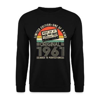 Vintage Vintage 1961 - un original pour 63 ans - Sweat-shirt Unisexe - noir - Devant - Alina (178cm) & Michal (187cm)