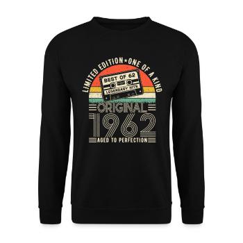 Vintage 1962 Anniversary - Unisex Sweatshirt - black - Front - Alina (178cm) & Michal (187cm)