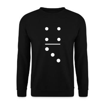 Lustiger Dominostein 4-3 Karneval - Unisex Pullover - Schwarz - Vorne - Alina (178cm) & Michal (187cm)