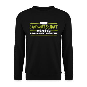 Grüne Ernte Freude - Unisex Pullover - Schwarz - Vorne - Alina (178cm) & Michal (187cm)